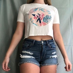 hollister graphic crop top tee